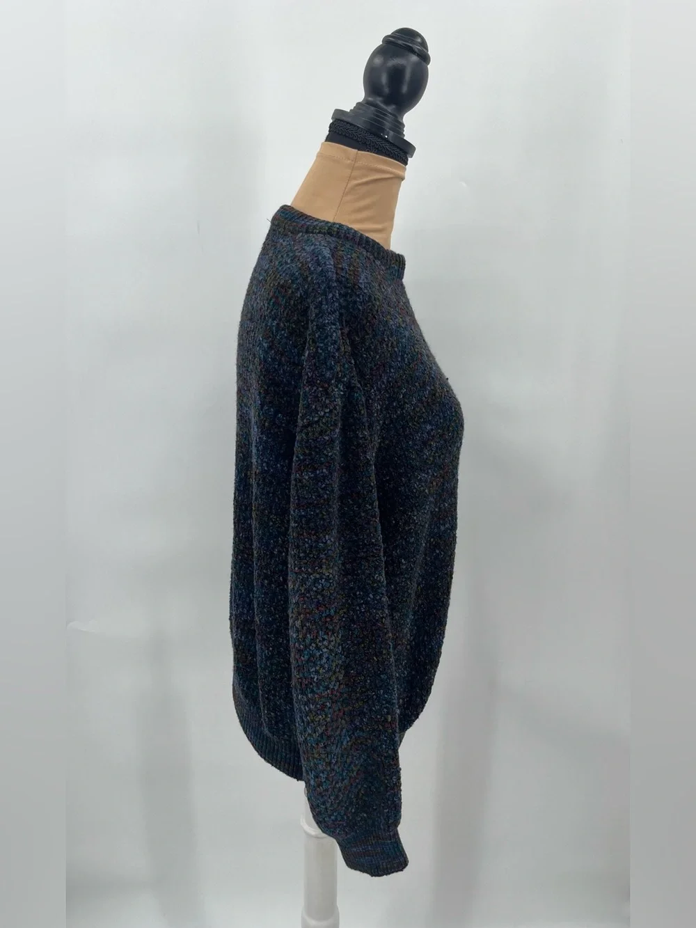 Vintage JHANEBARNES Fisherman Grandpa Core Speckled Wool Blend knit Sweater M